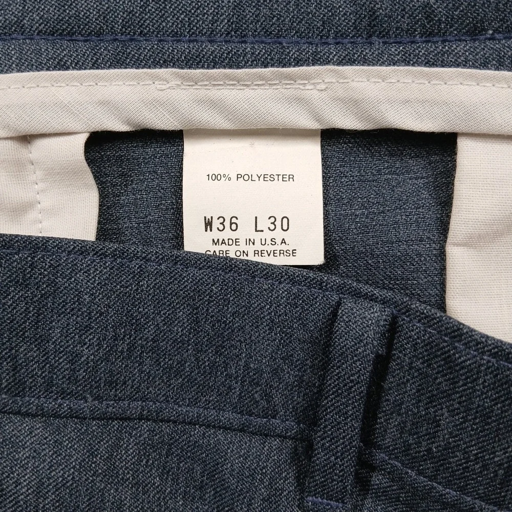 Vintage‎ Levi's Action Slacks Mens 36x30 Gray 100% Polyester Made in USA EUC